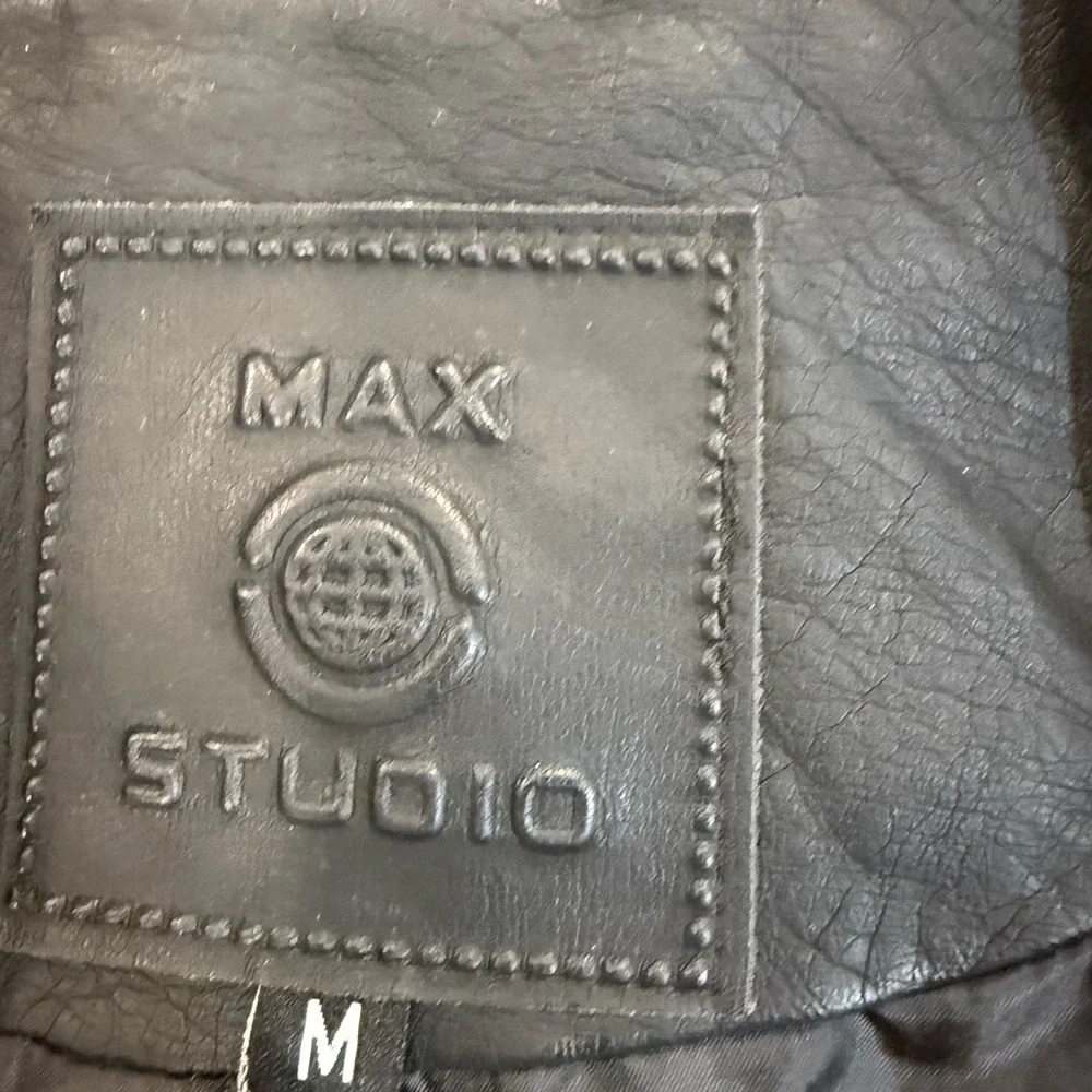 Max Studio Charcoal Leather Jacket - Picture 5 of 6